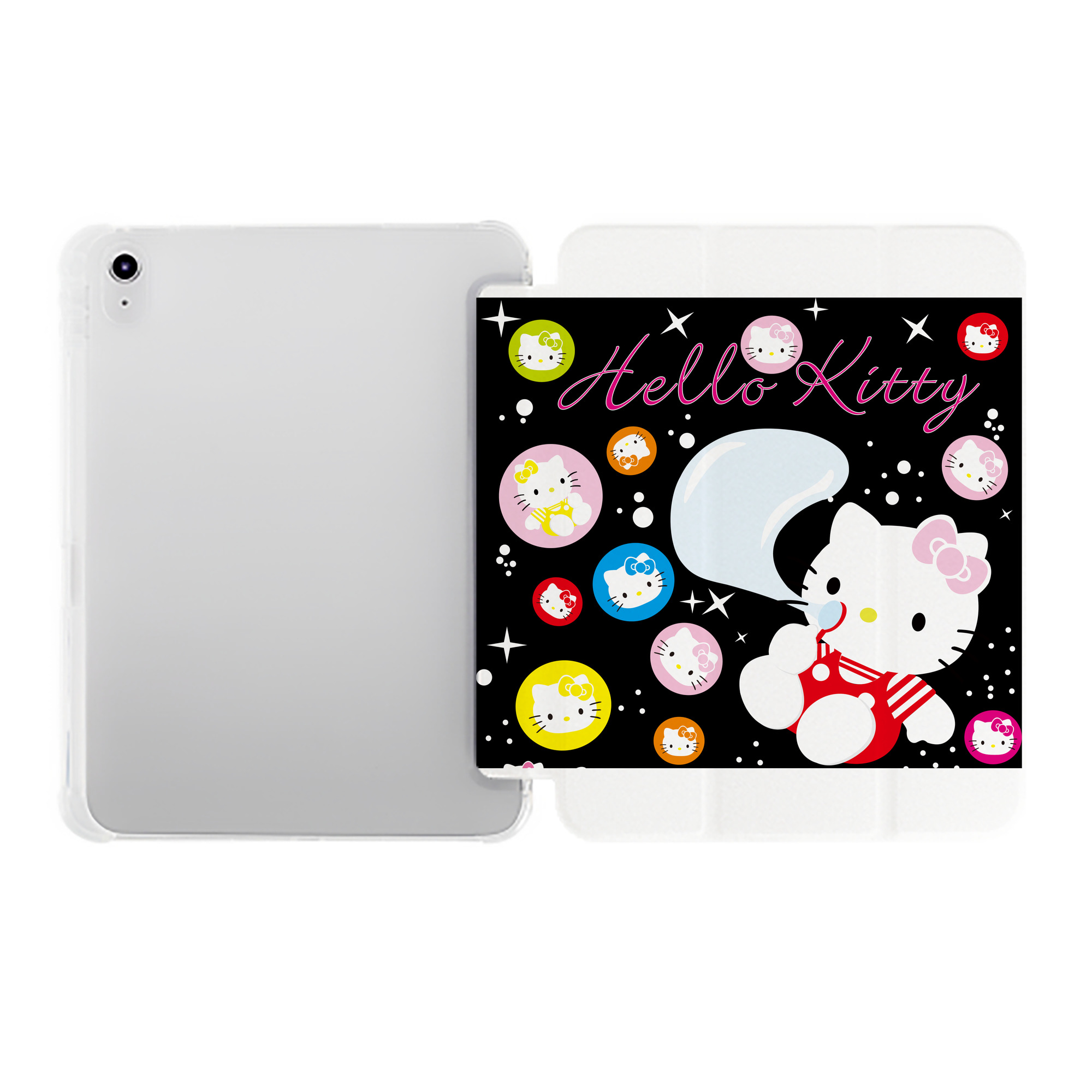 （画像用） Hello Kitty ハローキティ IPad ケース ペン収納付き 三つ折りスタンド PUレザー×シリコン 対応機種9.5/10.5/10.9インチ